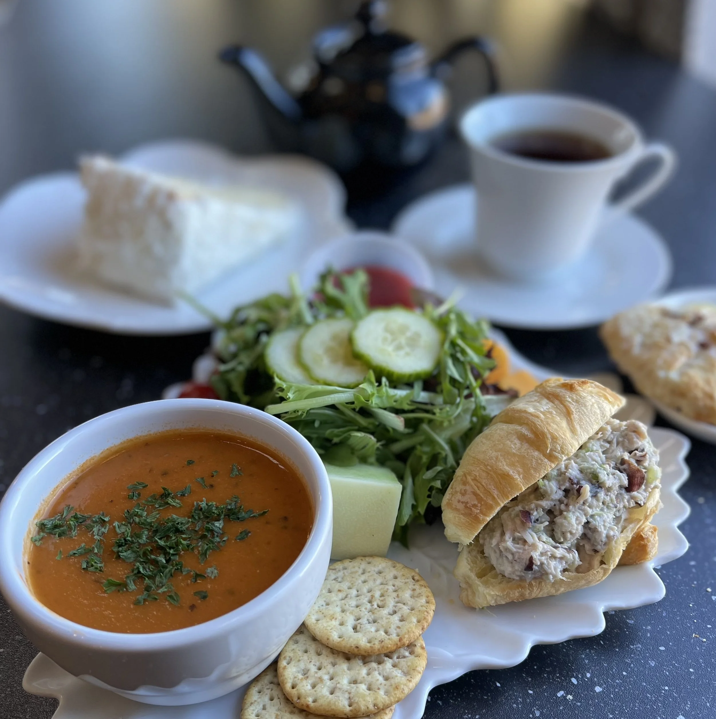 Savor our delightful Chicken Salad Trio at Inspirations Tea Room.